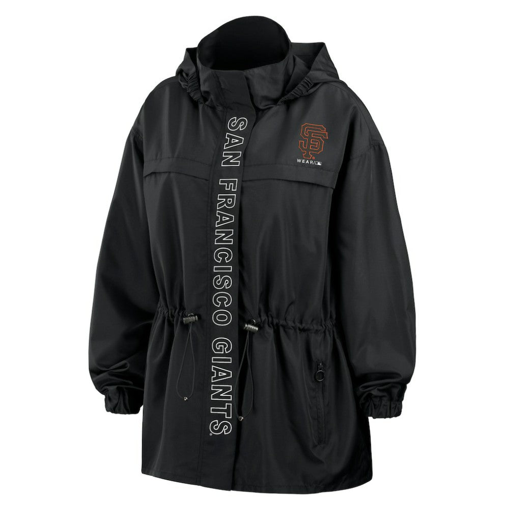 San Francisco Giants WEAR by Erin Andrews Women's Full-Zip Windbreaker Hoodie Jacket - Black - MLB Sale