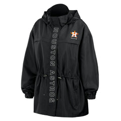 Houston Astros WEAR by Erin Andrews Women's Full-Zip Windbreaker Hoodie Jacket - Black - MLB on Sale