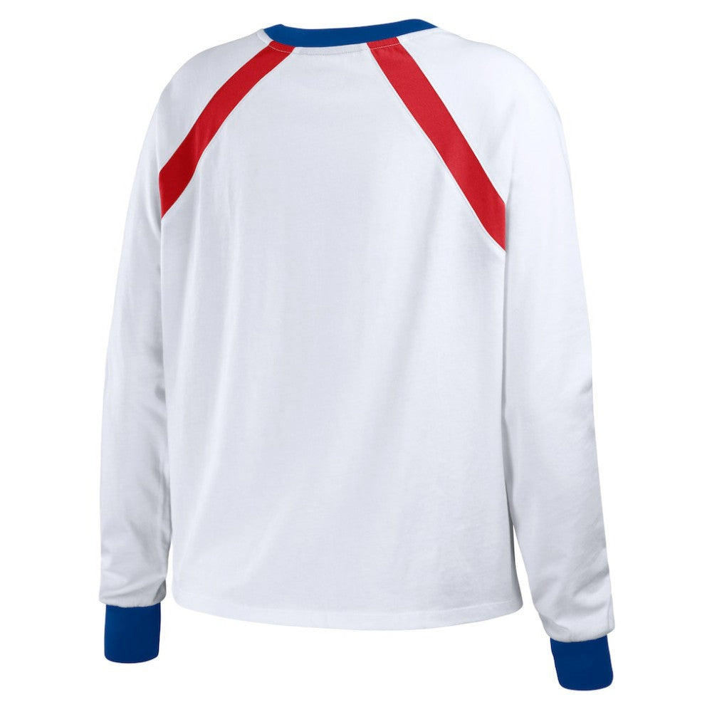Atlanta Braves WEAR by Erin Andrews Women's Raglan Long Sleeve T-Shirt - White - MLB Online