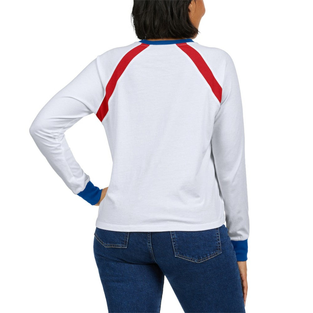 Atlanta Braves WEAR by Erin Andrews Women's Raglan Long Sleeve T-Shirt - White - MLB Online