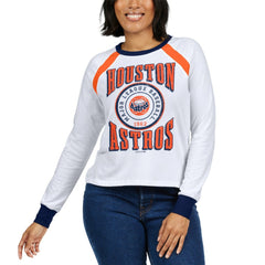 Houston Astros WEAR by Erin Andrews Women's Raglan Long Sleeve T-Shirt - White - MLB Lifestyle