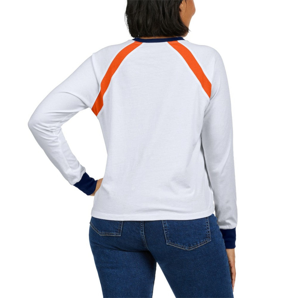 Houston Astros WEAR by Erin Andrews Women's Raglan Long Sleeve T-Shirt - White - MLB Lifestyle