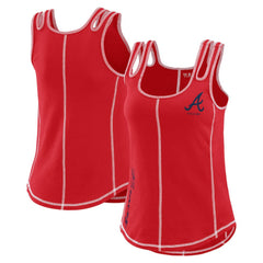 Atlanta Braves WEAR by Erin Andrews Women's Contrast Stitch Tank Top - Red - MLB on Sale