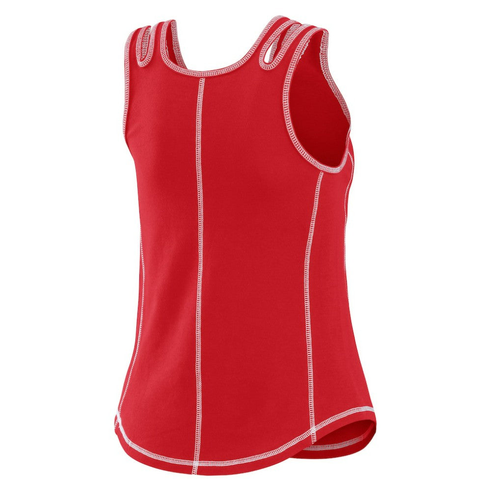 Atlanta Braves WEAR by Erin Andrews Women's Contrast Stitch Tank Top - Red - MLB on Sale