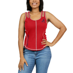 Atlanta Braves WEAR by Erin Andrews Women's Contrast Stitch Tank Top - Red - MLB on Sale