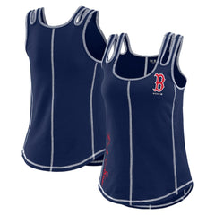 Boston Red Sox WEAR by Erin Andrews Women's Contrast Stitch Tank Top - Navy - MLB on Sale