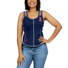 Boston Red Sox WEAR by Erin Andrews Women's Contrast Stitch Tank Top - Navy - MLB on Sale