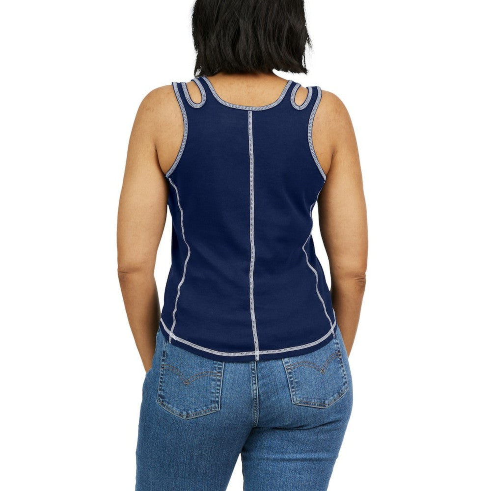 Boston Red Sox WEAR by Erin Andrews Women's Contrast Stitch Tank Top - Navy - MLB on Sale