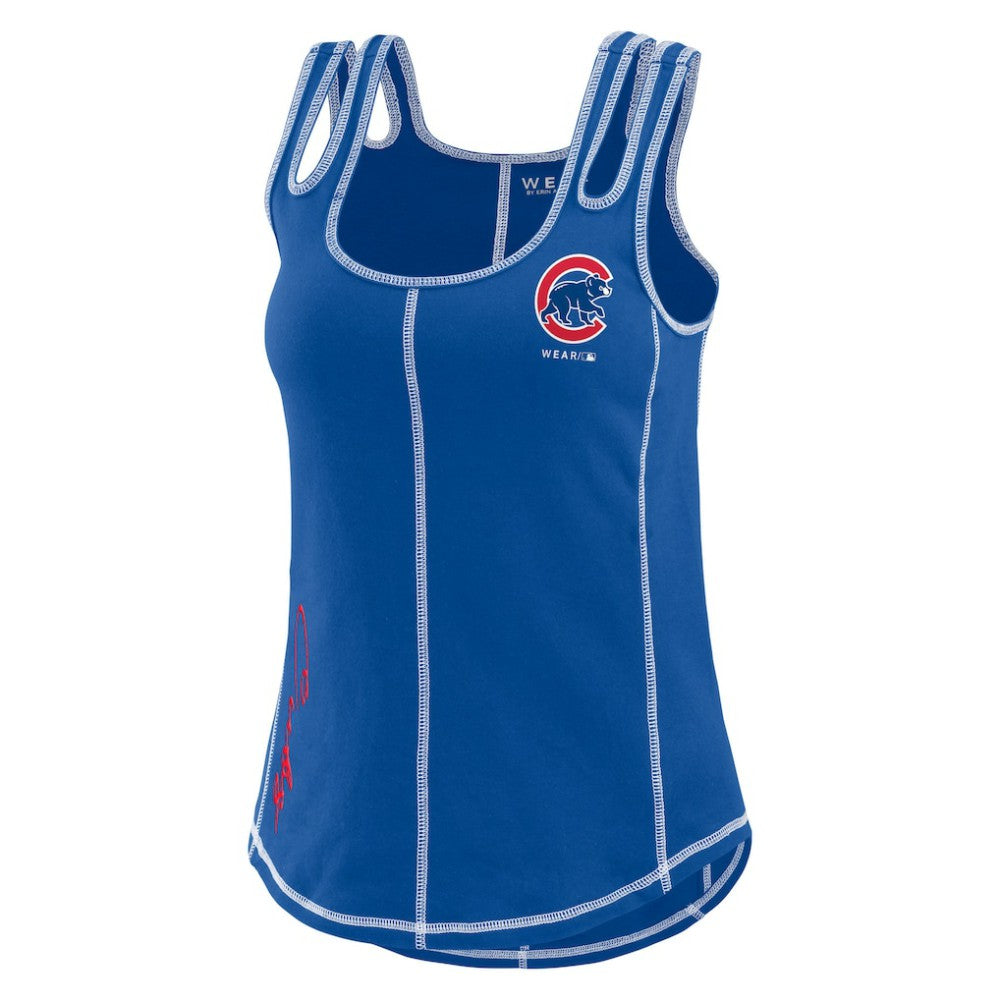 Chicago Cubs WEAR by Erin Andrews Women's Contrast Stitch Tank Top - Royal - MLB Lifestyle