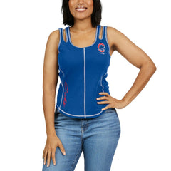 Chicago Cubs WEAR by Erin Andrews Women's Contrast Stitch Tank Top - Royal - MLB Lifestyle