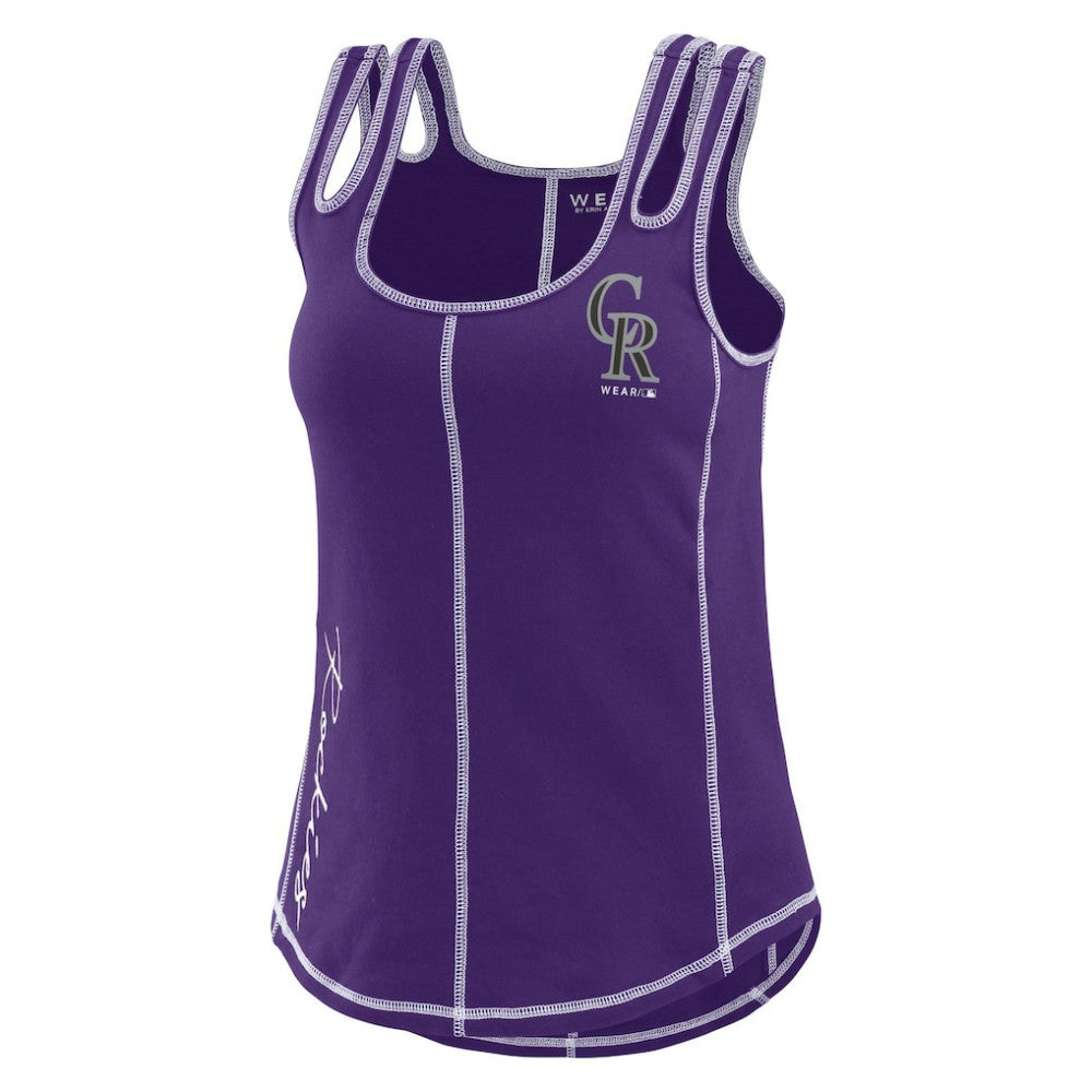 Colorado Rockies WEAR by Erin Andrews Women's Contrast Stitch Tank Top - Purple - MLB Sale