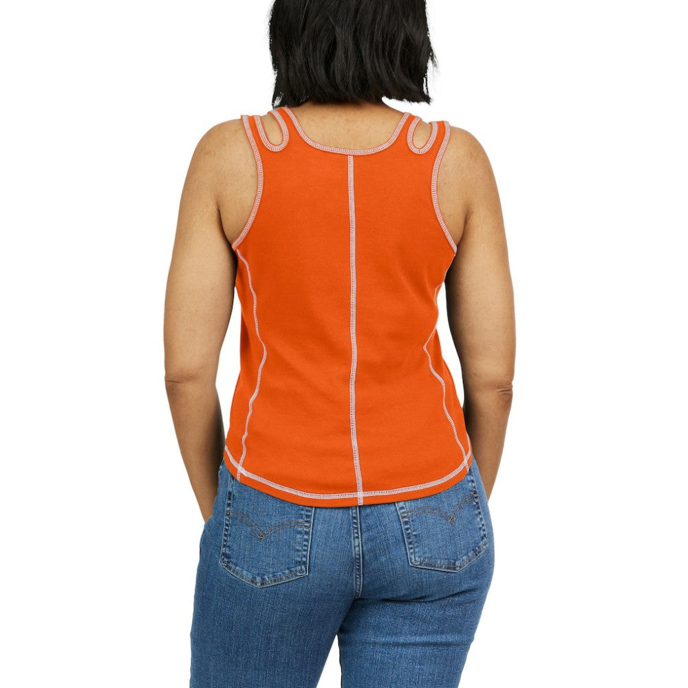 San Francisco Giants WEAR by Erin Andrews Women's Contrast Stitch Tank Top - Orange - MLB Online