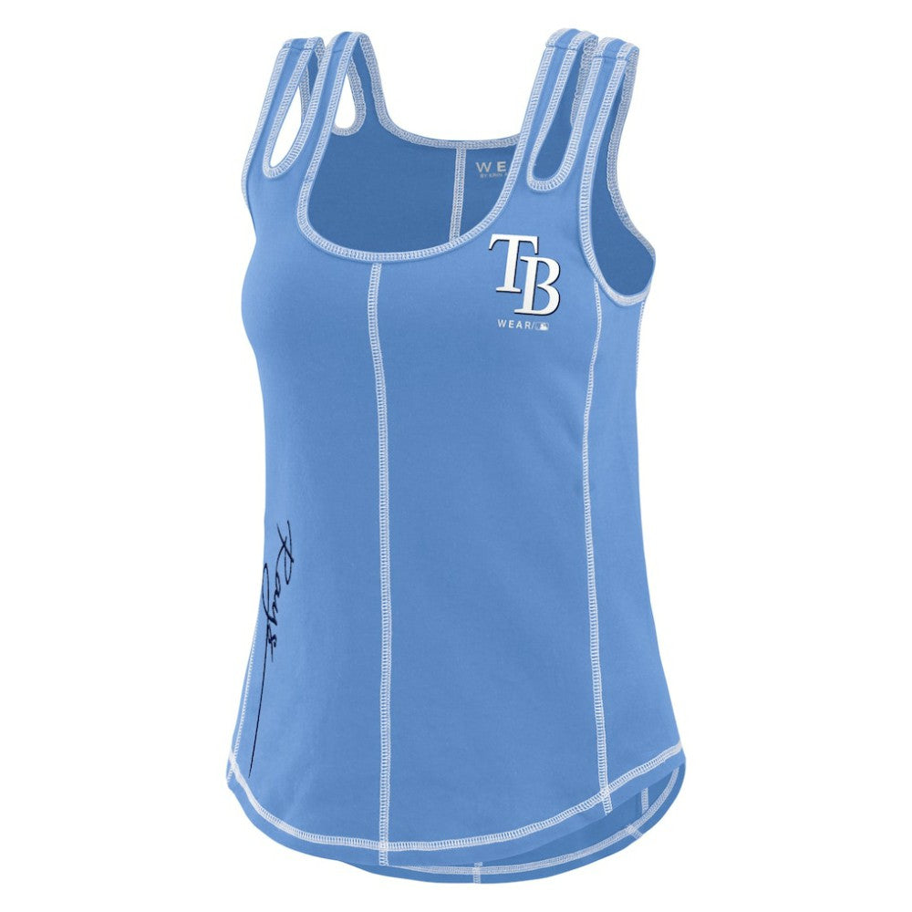 Tampa Bay Rays WEAR by Erin Andrews Women's Contrast Stitch Tank Top - Light Blue - MLB on Sale