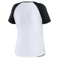 Baltimore Orioles WEAR by Erin Andrews Women's Fitted Henley Raglan T-Shirt - White/Black - MLB Discount