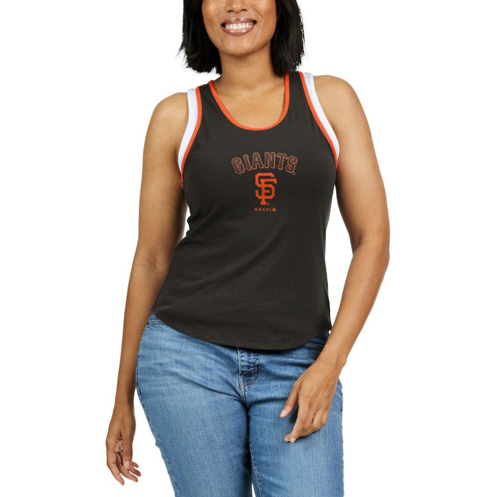 San Francisco Giants WEAR by Erin Andrews Women's Colorblock Racerback Tank Top - Black - MLB Sale