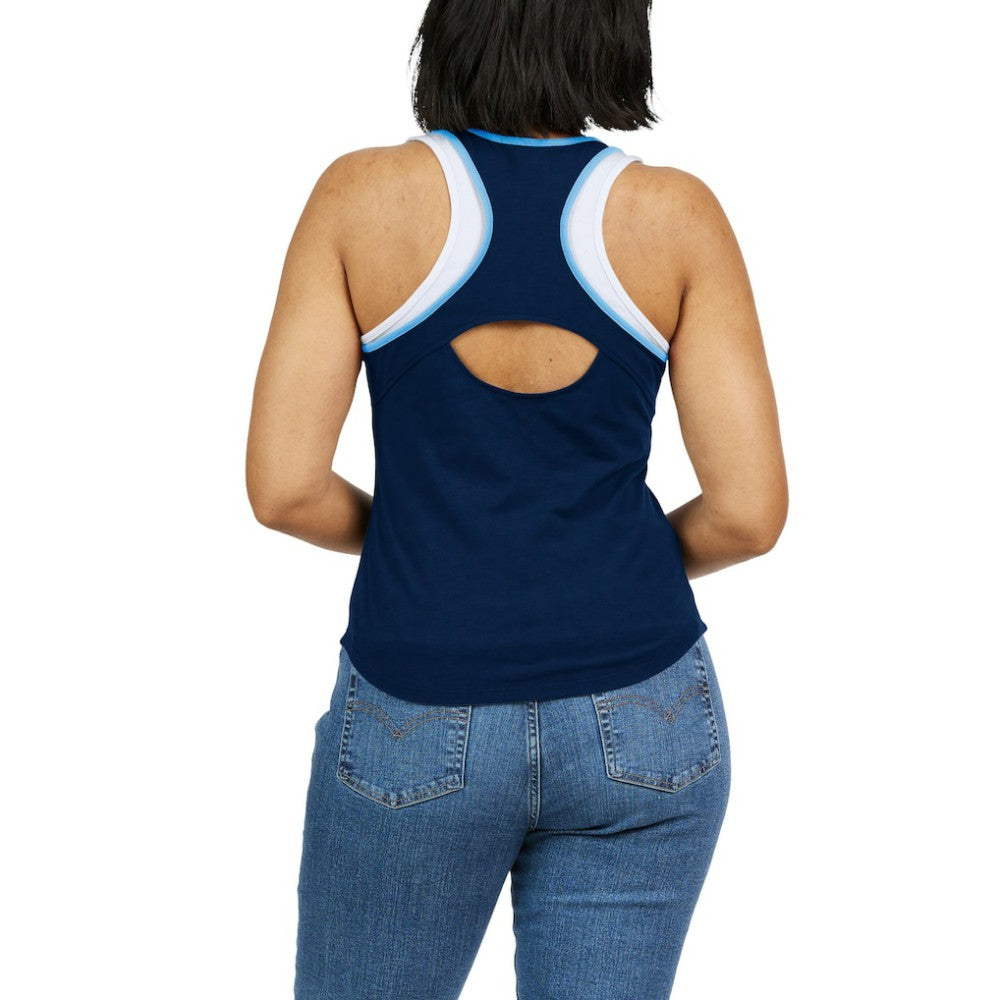 Tampa Bay Rays WEAR by Erin Andrews Women's Colorblock Racerback Tank Top - Navy - MLB Lifestyle