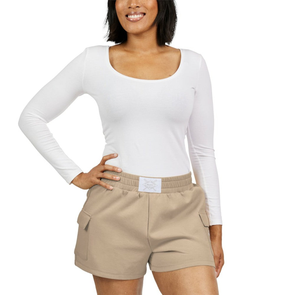 Atlanta Braves WEAR by Erin Andrews Women's Shorts - Tan - MLB Sale