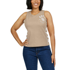 Tampa Bay Rays WEAR by Erin Andrews Women's Tonal Tank Top - Tan - MLB Discount