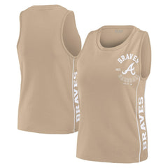 Atlanta Braves WEAR by Erin Andrews Women's Tonal Tank Top - Tan - MLB Lifestyle