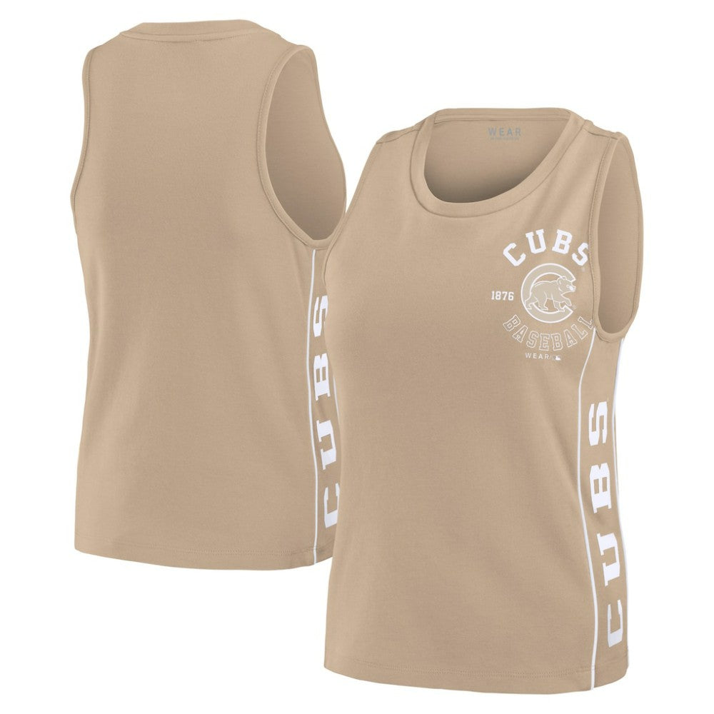 Chicago Cubs WEAR by Erin Andrews Women's Tonal Tank Top - Tan - MLB on Sale