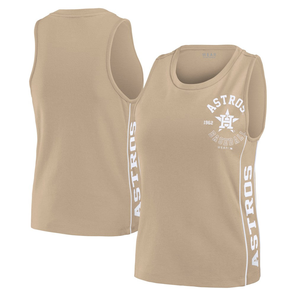 Houston Astros WEAR by Erin Andrews Women's Tonal Tank Top - Tan - MLB Lifestyle