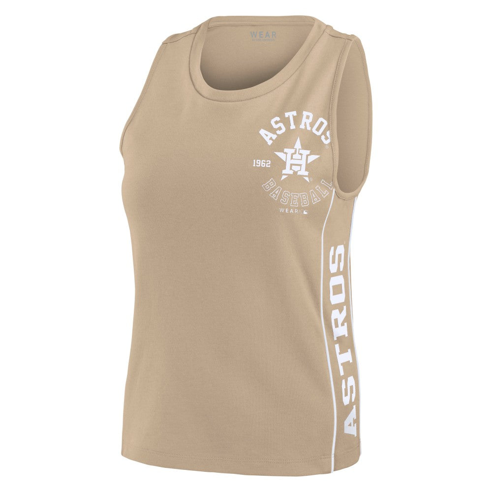 Houston Astros WEAR by Erin Andrews Women's Tonal Tank Top - Tan - MLB Lifestyle