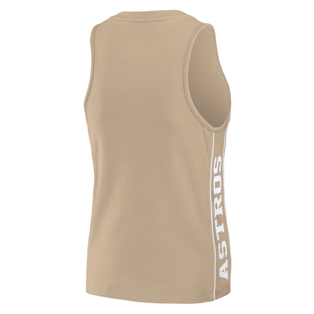 Houston Astros WEAR by Erin Andrews Women's Tonal Tank Top - Tan - MLB Lifestyle