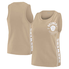 Milwaukee Brewers WEAR by Erin Andrews Women's Tonal Tank Top - Tan - MLB Sale