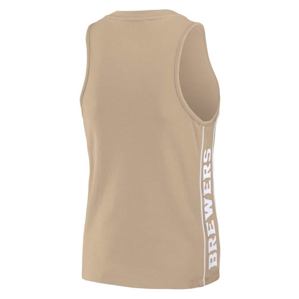 Milwaukee Brewers WEAR by Erin Andrews Women's Tonal Tank Top - Tan - MLB Sale