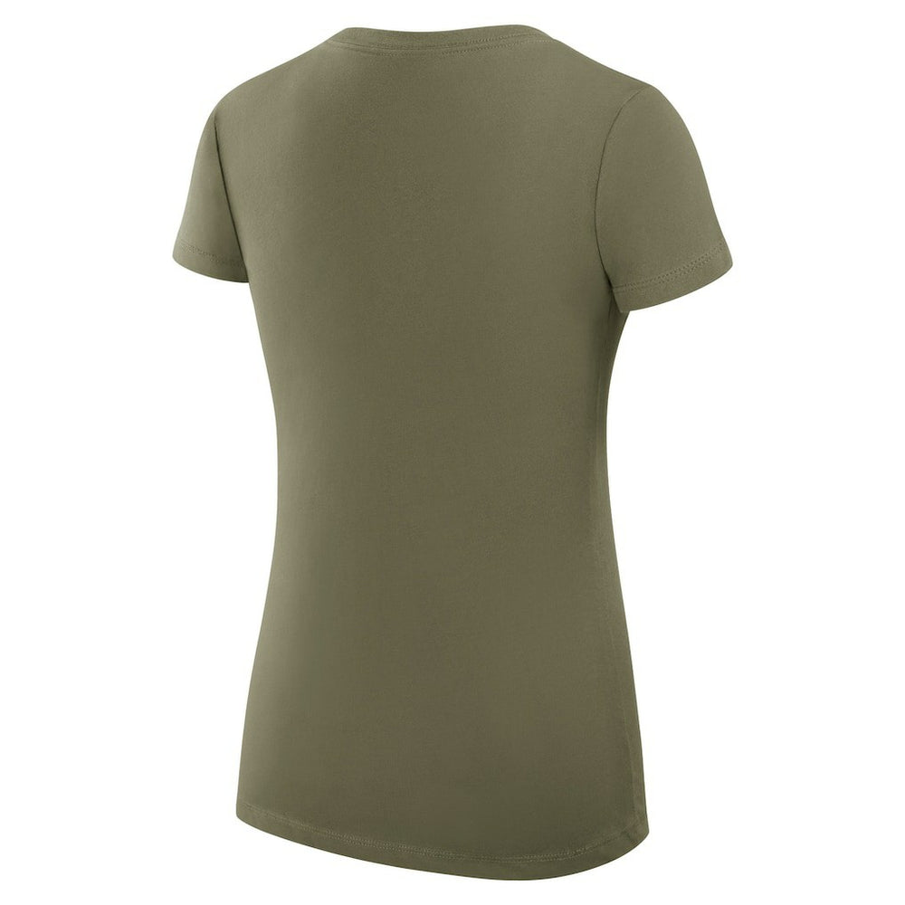 Boston Celtics G-III 4Her by Carl Banks Women's Super-Slim Fit Lightweight Large City Logo V-Neck T-Shirt Olive