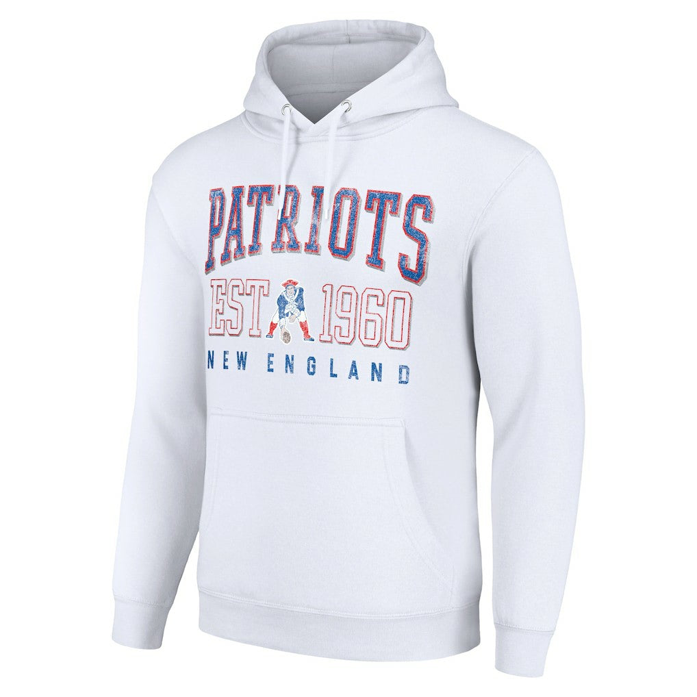 New England Patriots Starter Unisex Throwback Logo Pullover Hoodie White