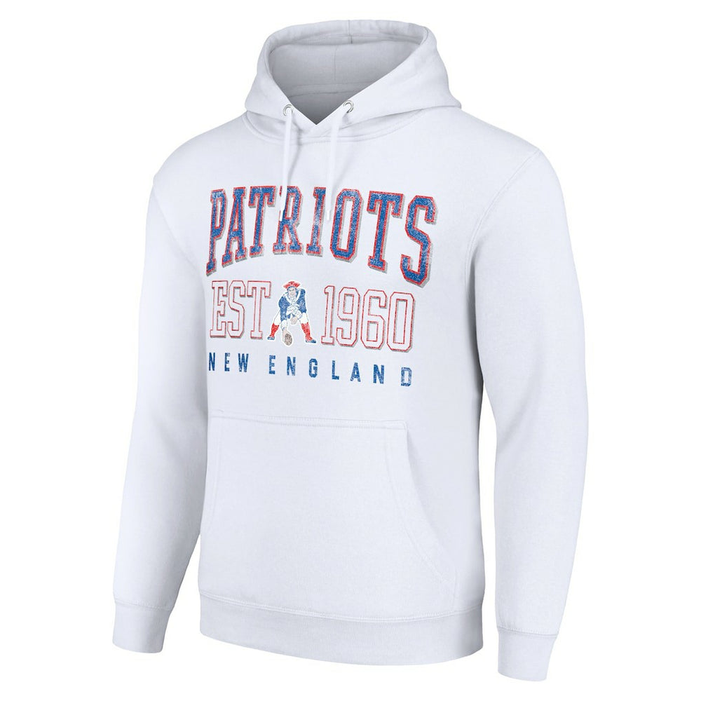 New England Patriots Starter Unisex Throwback Logo Pullover Hoodie White