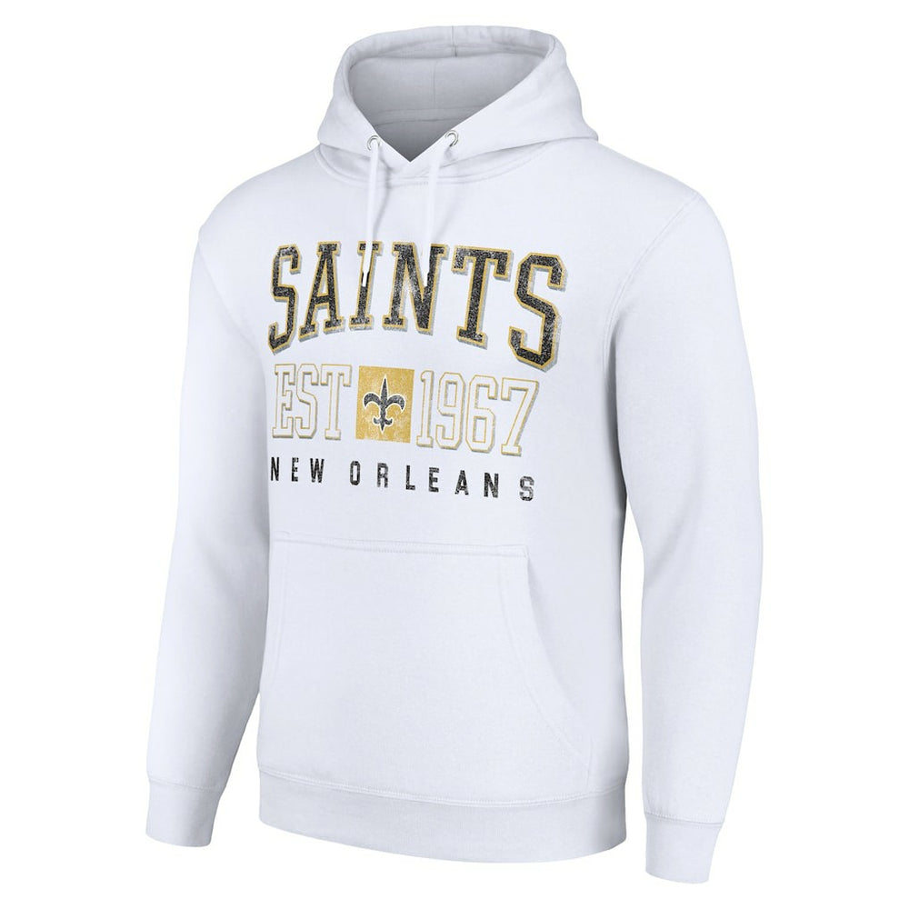 New Orleans Saints Starter Unisex Throwback Logo Pullover Hoodie White