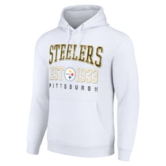 Pittsburgh Steelers Starter Unisex Throwback Logo Pullover Hoodie White