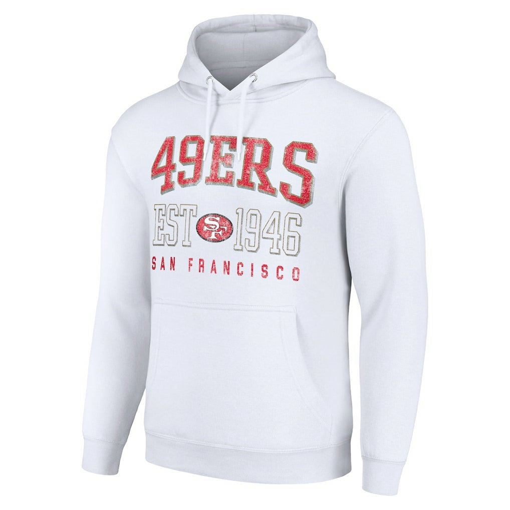 San Francisco 49ers Starter Unisex Throwback Logo Pullover Hoodie White