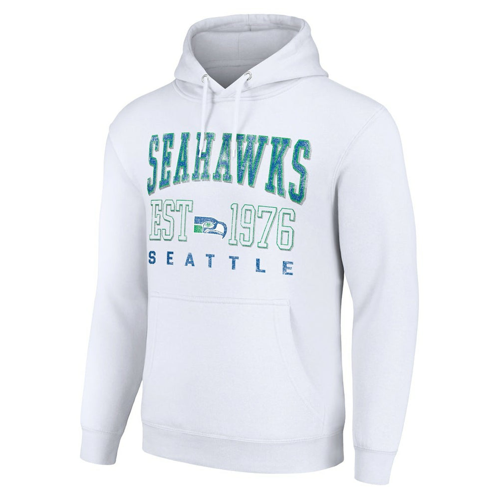 Seattle Seahawks Starter Unisex Throwback Logo Pullover Hoodie White