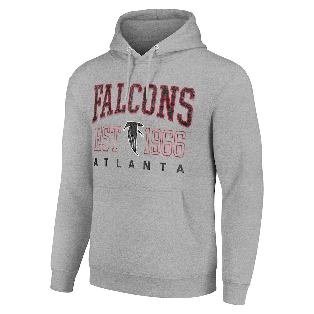 Atlanta Falcons Starter Unisex Throwback Logo Pullover Hoodie Heather Gray