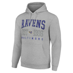 Baltimore Ravens Starter Unisex Throwback Logo Pullover Hoodie Heather Gray