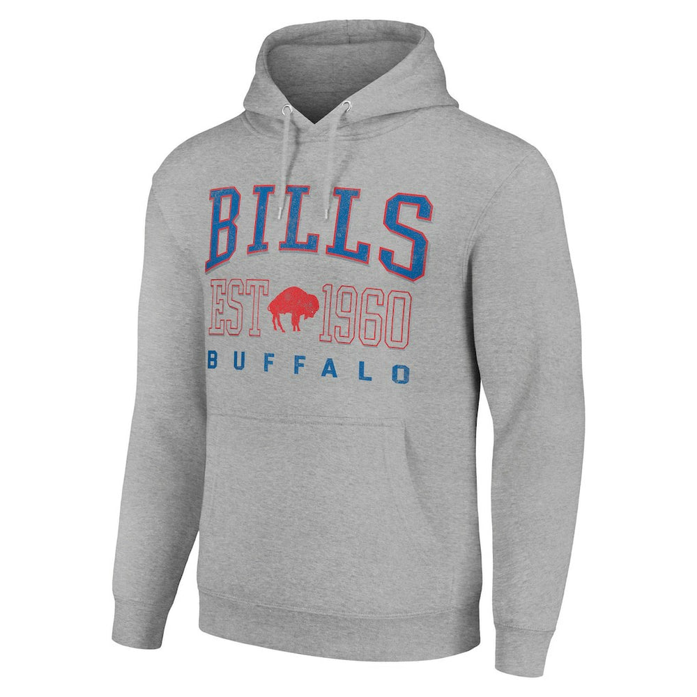 Buffalo Bills Starter Unisex Throwback Logo Pullover Hoodie Heather Gray