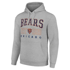 Chicago Bears Starter Unisex Throwback Logo Pullover Hoodie Heather Gray