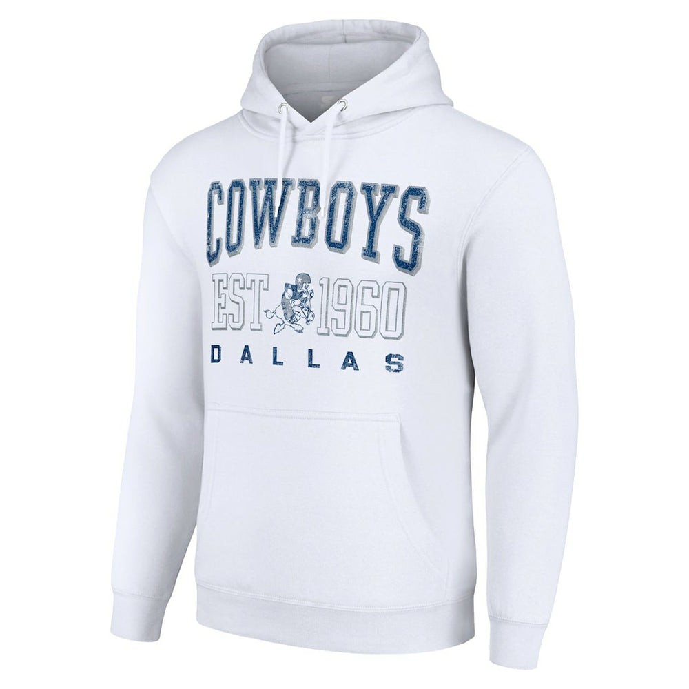 Dallas Cowboys Starter Unisex Throwback Logo Pullover Hoodie White