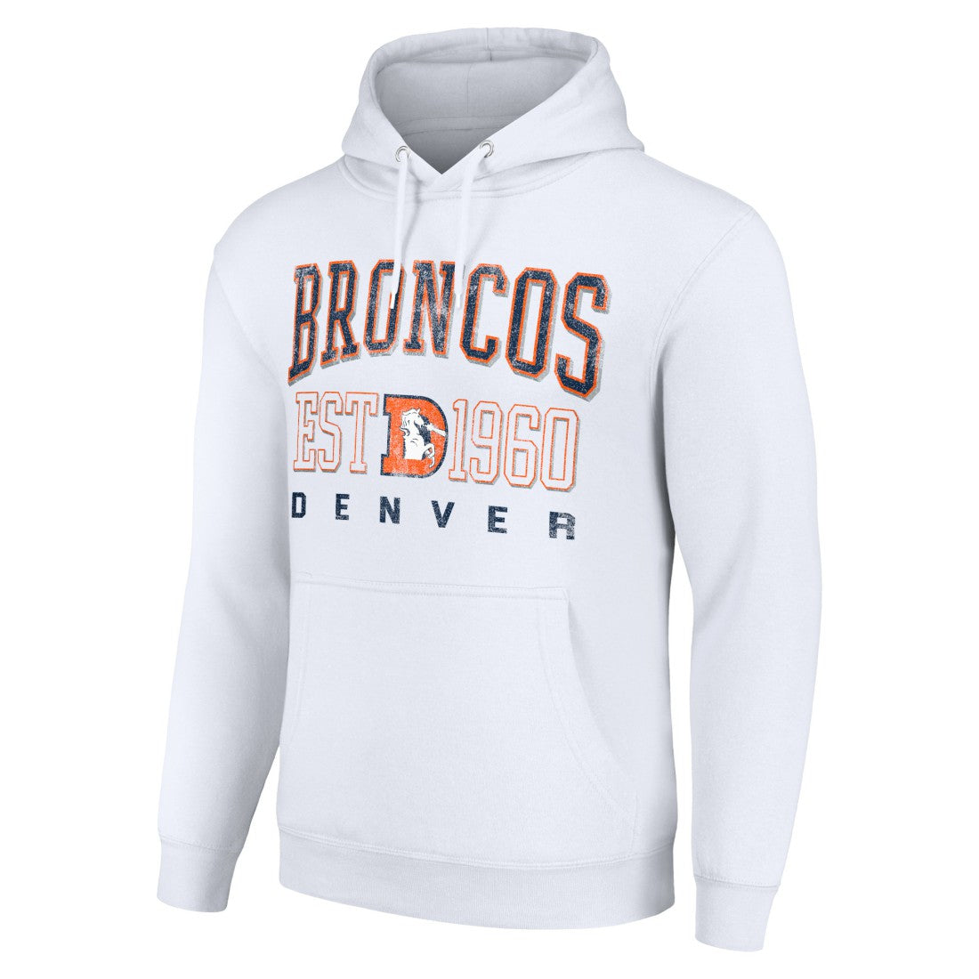 Denver Broncos Starter Unisex Throwback Logo Pullover Hoodie White