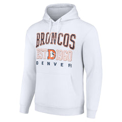 Denver Broncos Starter Unisex Throwback Logo Pullover Hoodie White