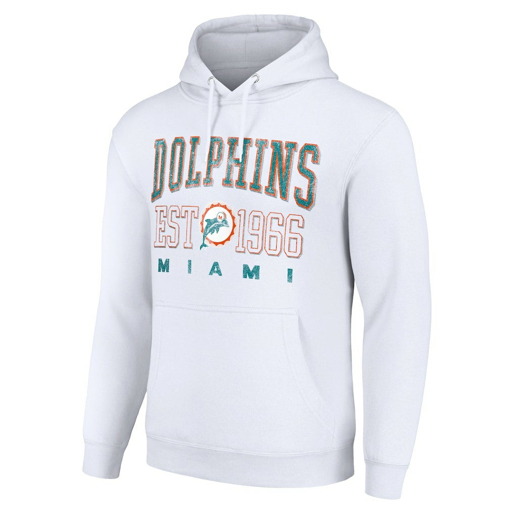 Miami Dolphins Starter Unisex Throwback Logo Pullover Hoodie White