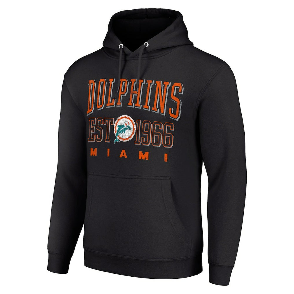 Miami Dolphins Starter Unisex Throwback Logo Pullover Hoodie Black