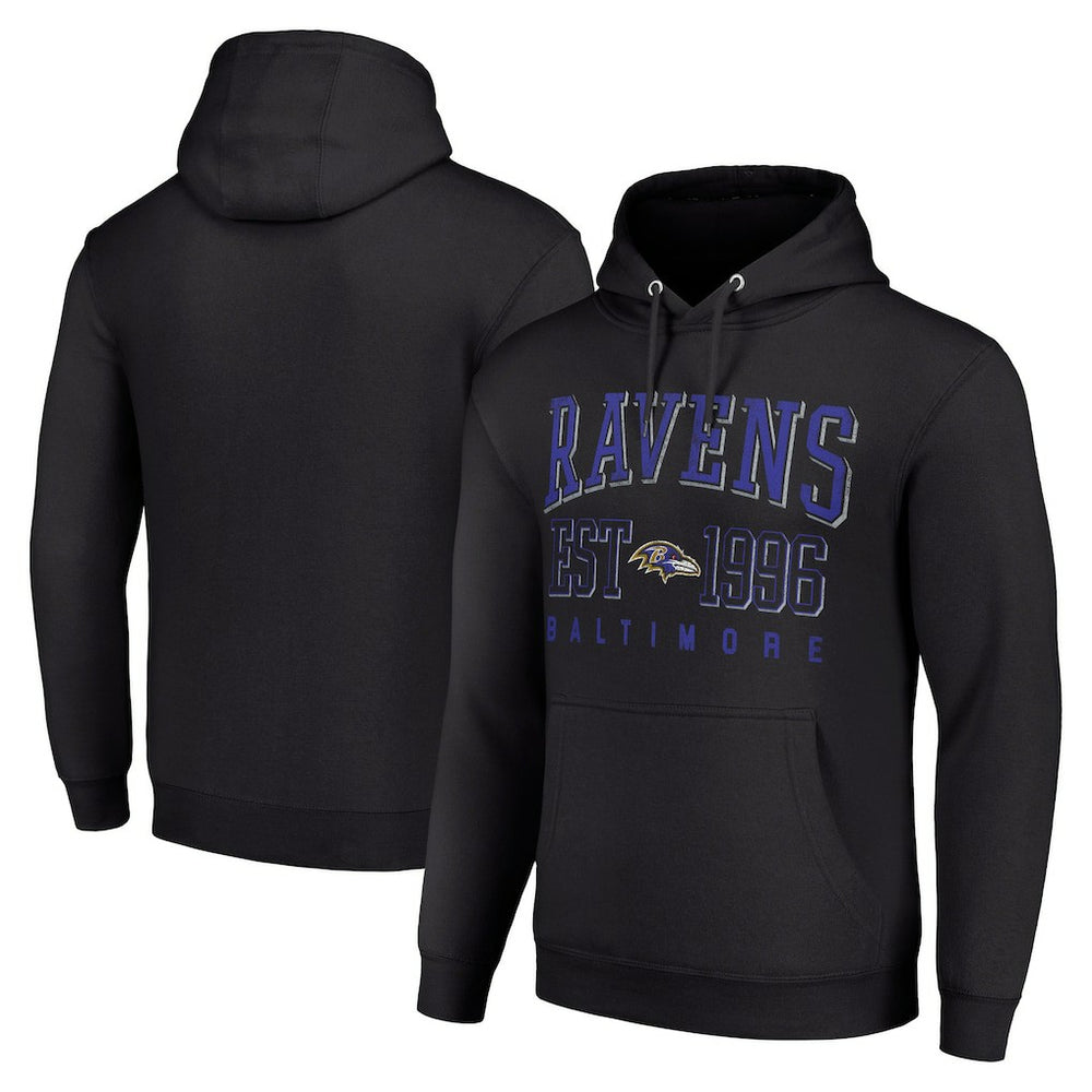 Baltimore Ravens Starter Unisex Throwback Logo Pullover Hoodie Black