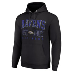 Baltimore Ravens Starter Unisex Throwback Logo Pullover Hoodie Black