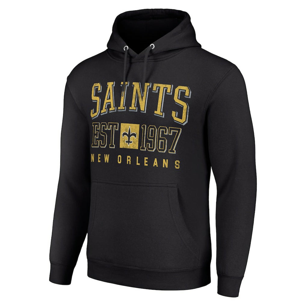 New Orleans Saints Starter Unisex Throwback Logo Pullover Hoodie Black