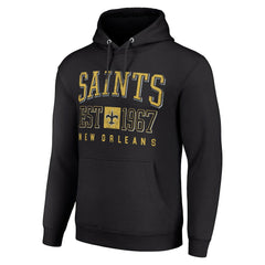 New Orleans Saints Starter Unisex Throwback Logo Pullover Hoodie Black