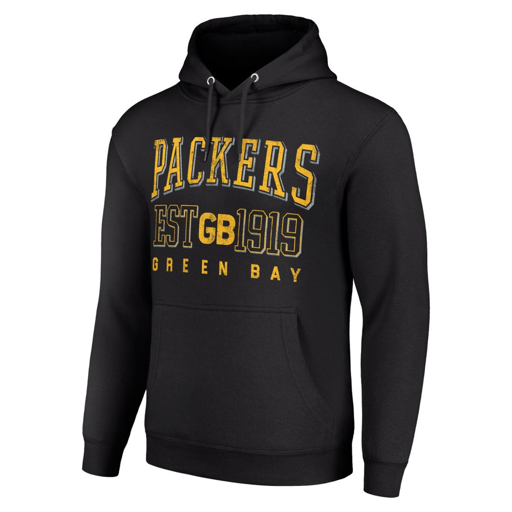 Green Bay Packers Starter Unisex Throwback Logo Pullover Hoodie Black